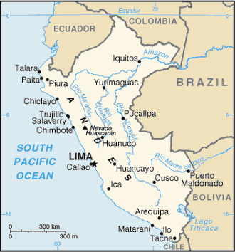 zemljevid Peru