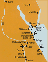 zemljevid potovanja - Egipt