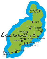 zemljevid Lanzarote
