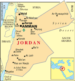 zemljevid Jordanija - Totes Meer