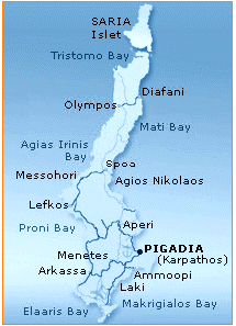 zemljevid Karpatos (Dodekanezi)