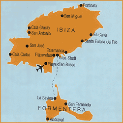 zemljevid Ibiza