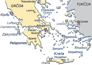 zemljevid Andros (Kikladi)