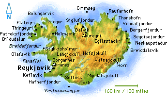 zemljevid Reykjavik Islandija