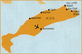 zemljevid Kos