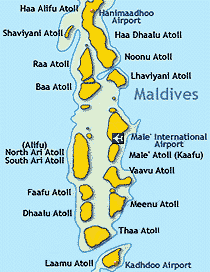 zemljevid Maldivi