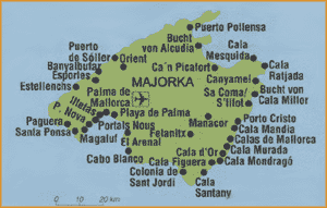 zemljevid Mallorca