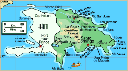 zemljevid polotok Samana