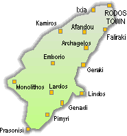 zemljevid Rhodos