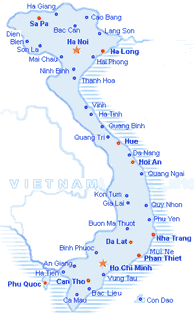 zemljevid Vietnam