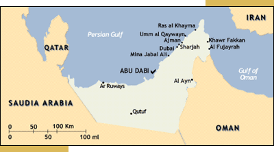 zemljevid Sharjah (Emirati)